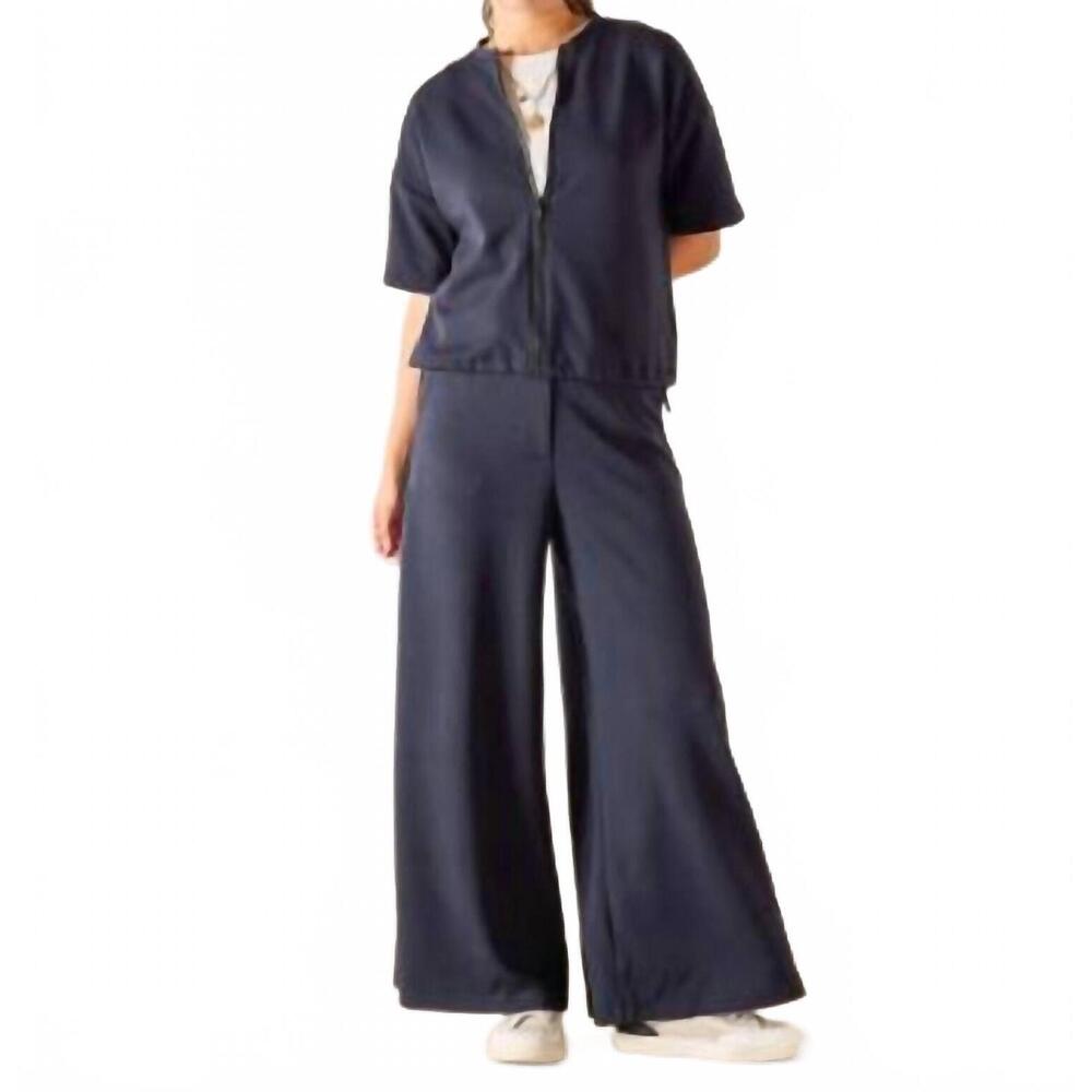 NEW VOYAGEUR BY MERSEA simone wide leg pants in navy
